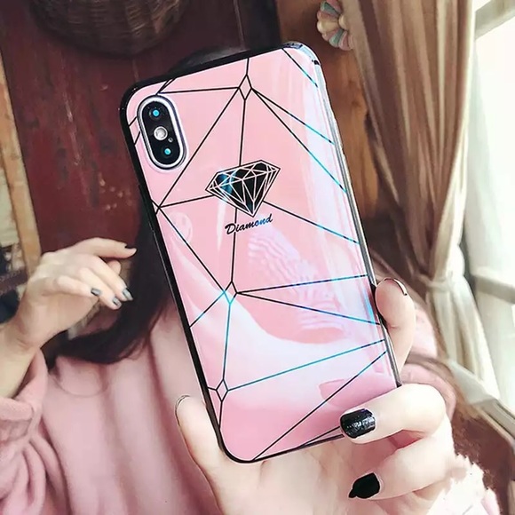 Accessories - Iphone X Geometry Diamond Pattern Case